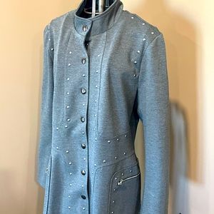 Long button up light trench jacket